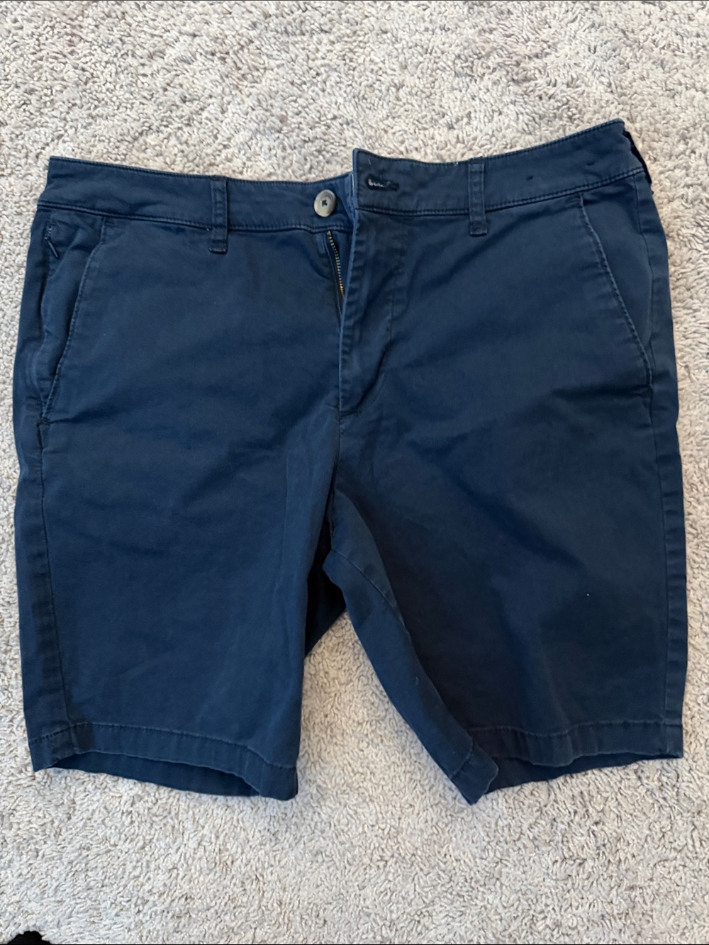 Hollister Men's Dark Navy Flat-Front Shorts